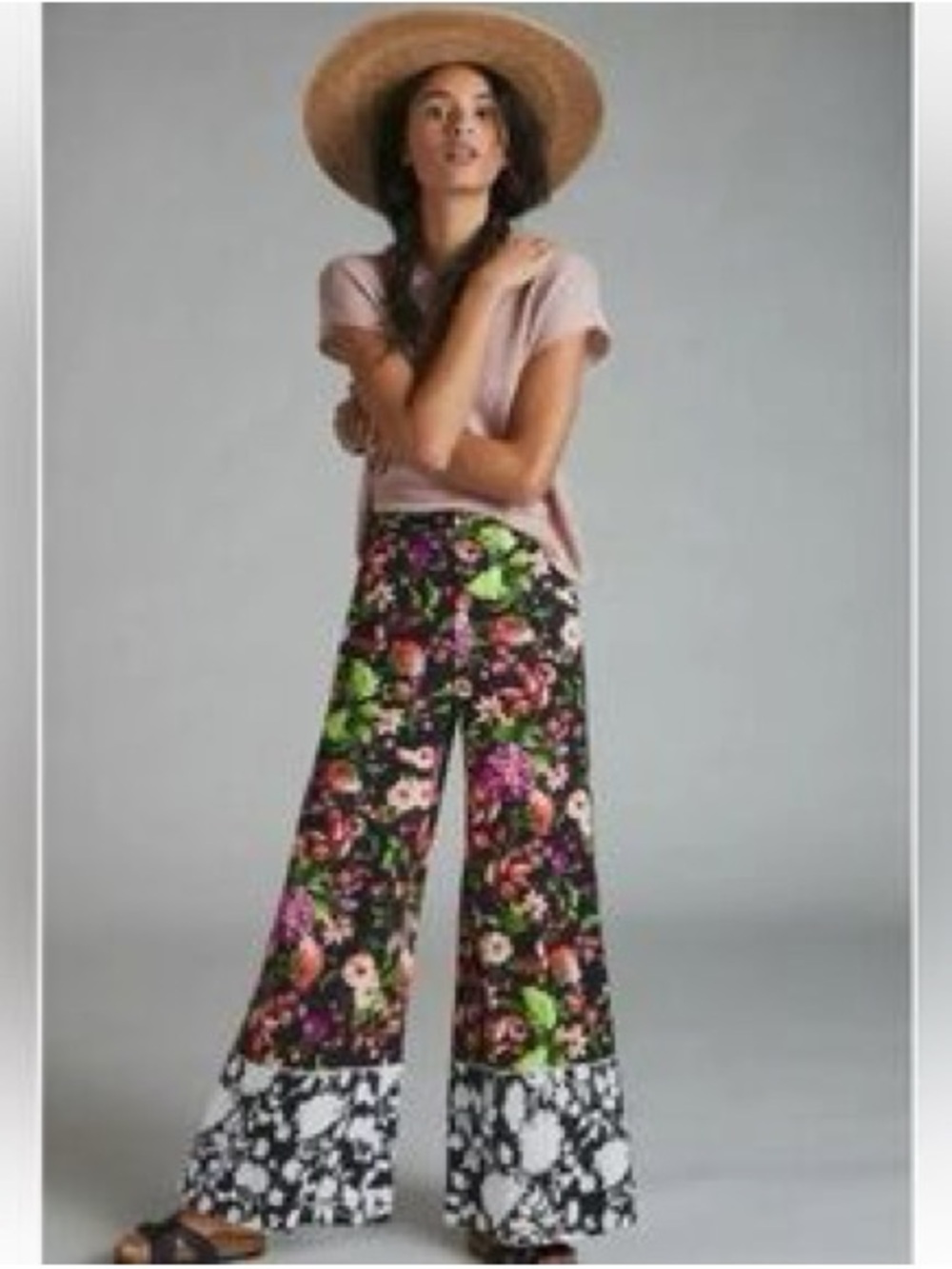 Maeve by Anthropologie "Callan" Wide-Leg Pants in Flower
